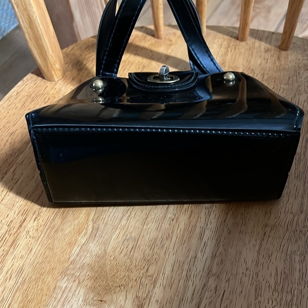 Vintage 70’s Elegant Black Mini Handbag - Picture 4 of 6